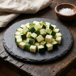 Tisztított cukkini julienne